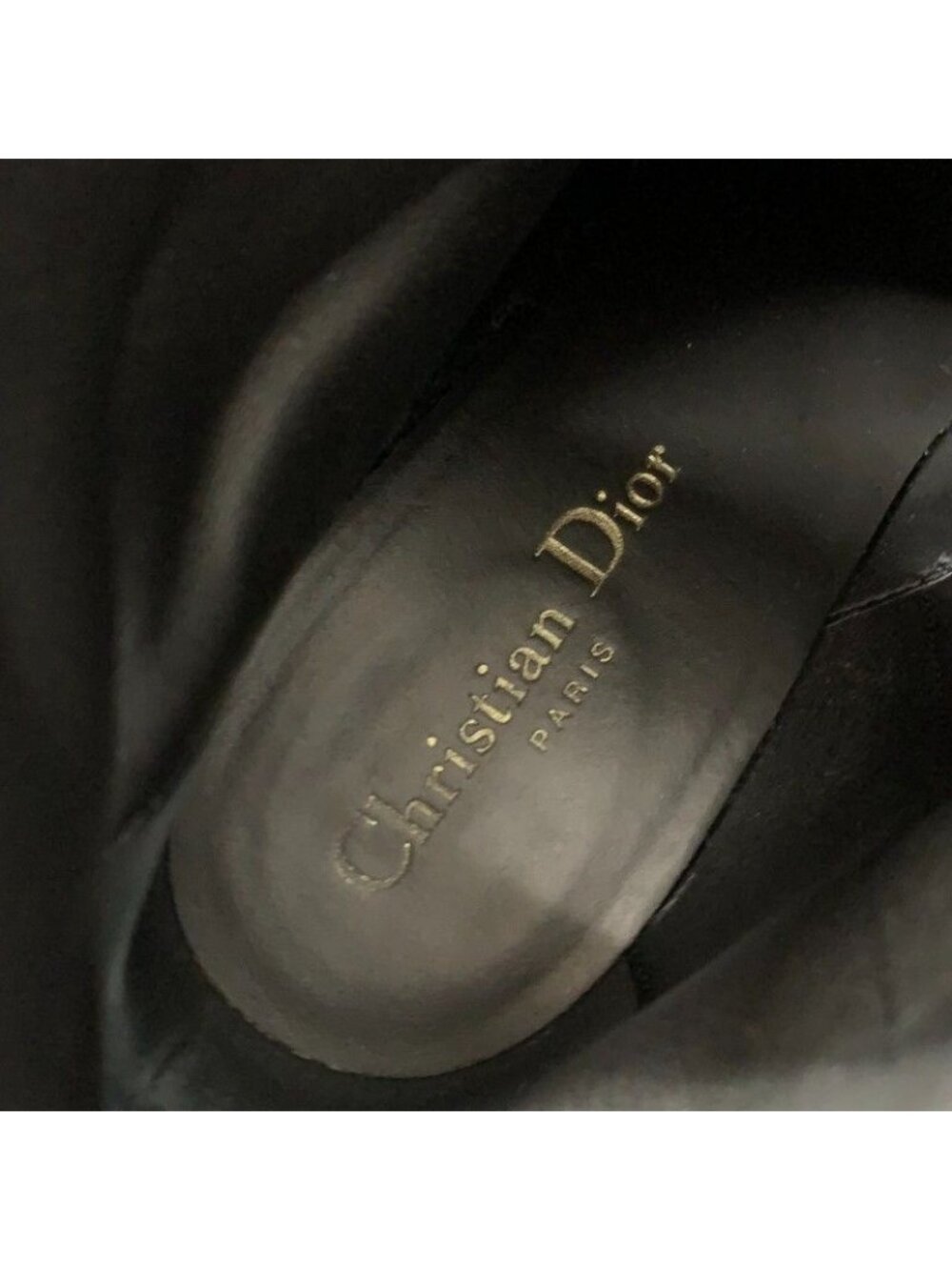 Dior D-town Short Boots Shoes Leather Black Gold Logo - Picture 7 of 10